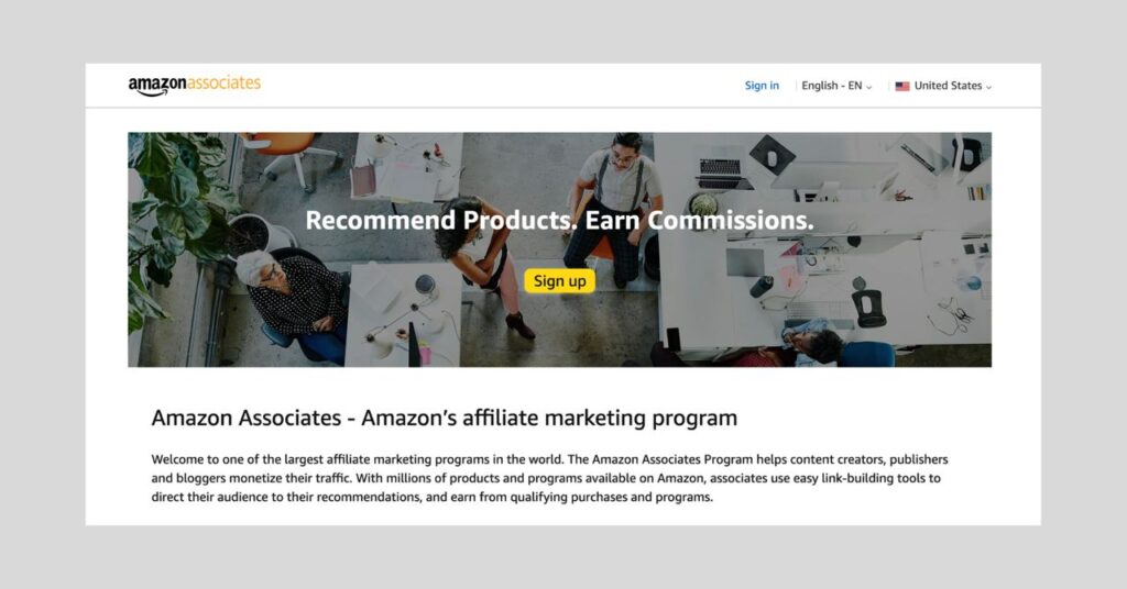 Amazon affiliate marketing program