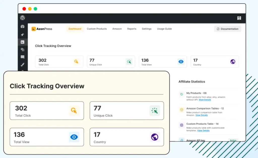 click tracking report AzonPress