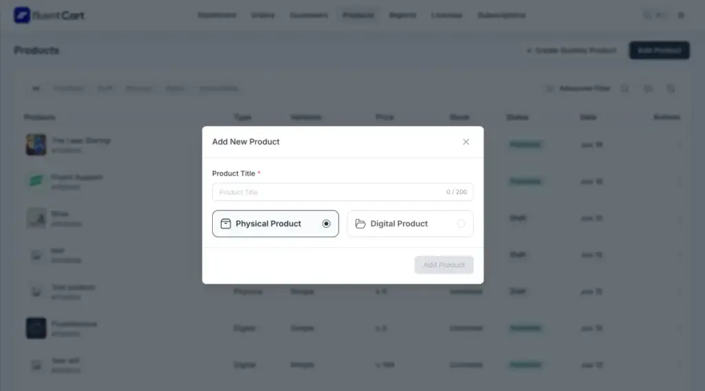 FluentCart products