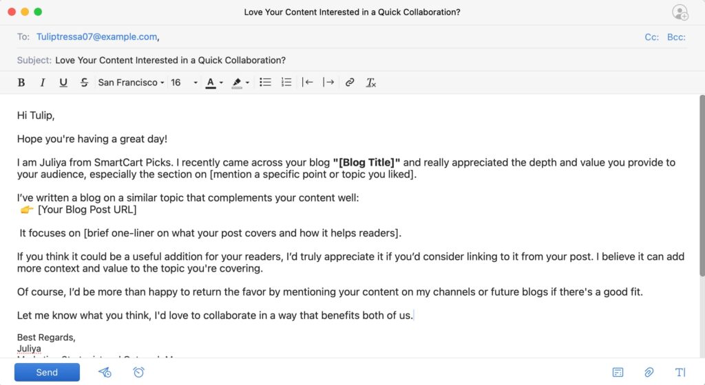 Email outreach