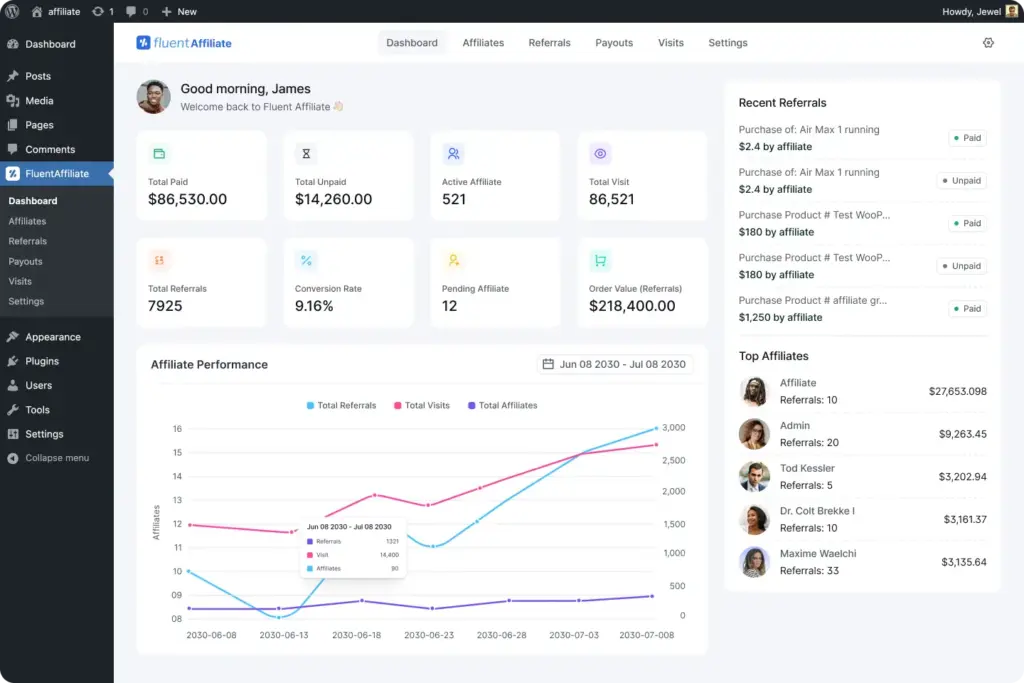 Meet FluentAffiliate: The best WordPress affiliate management plugin