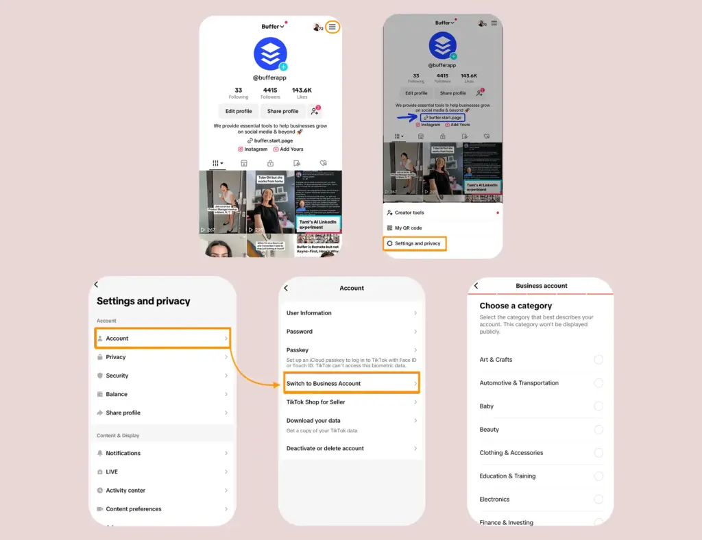 How to create a TikTok business account