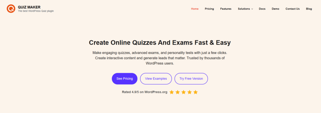 quiz maker wordpress plugin