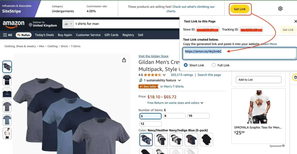 creating amazon affiliate links with sitestripe