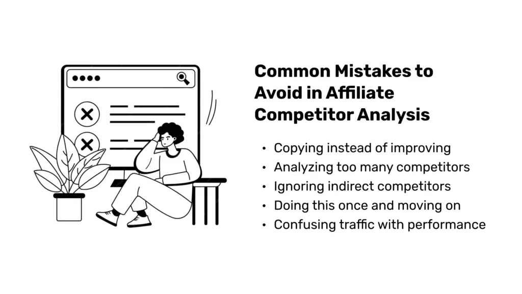 common mistakes to avoid in affiliate competitor analysis