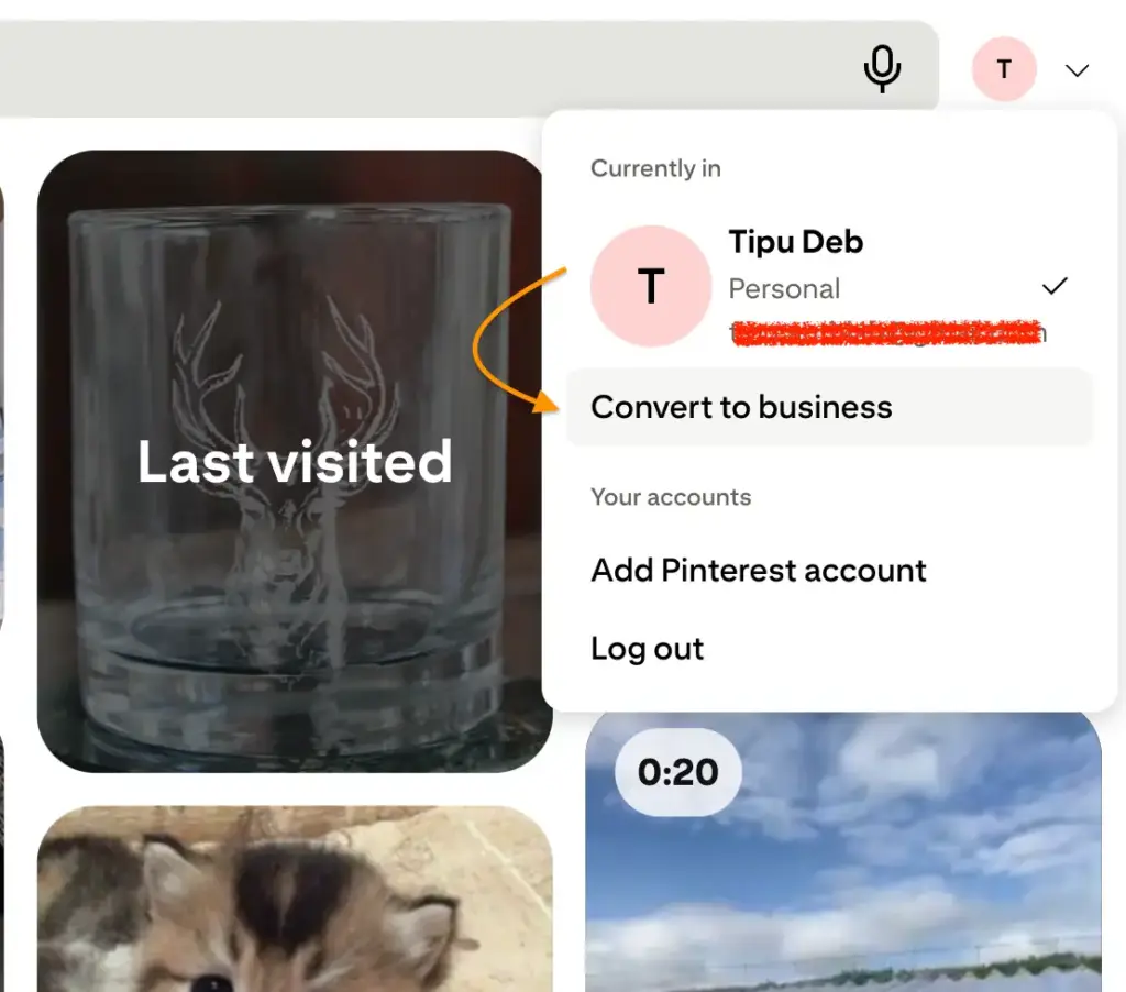 create Pinterest business account