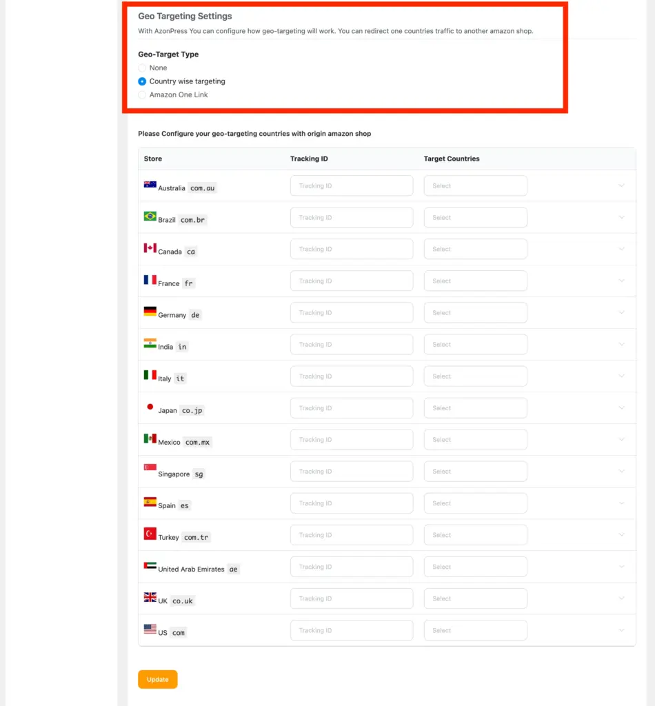 geo targeting settings