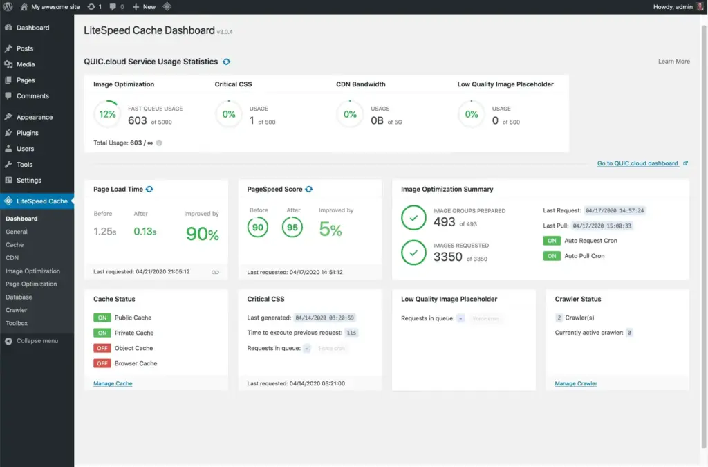 lightspeed cache WordPress plugin
