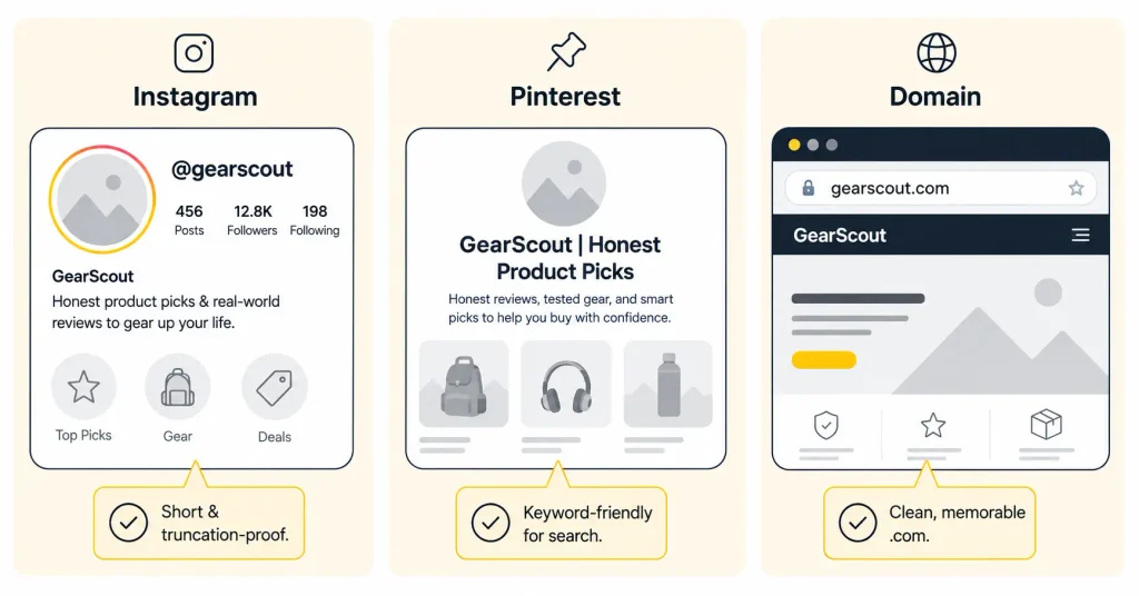 affiliate marketing name in different paltforms