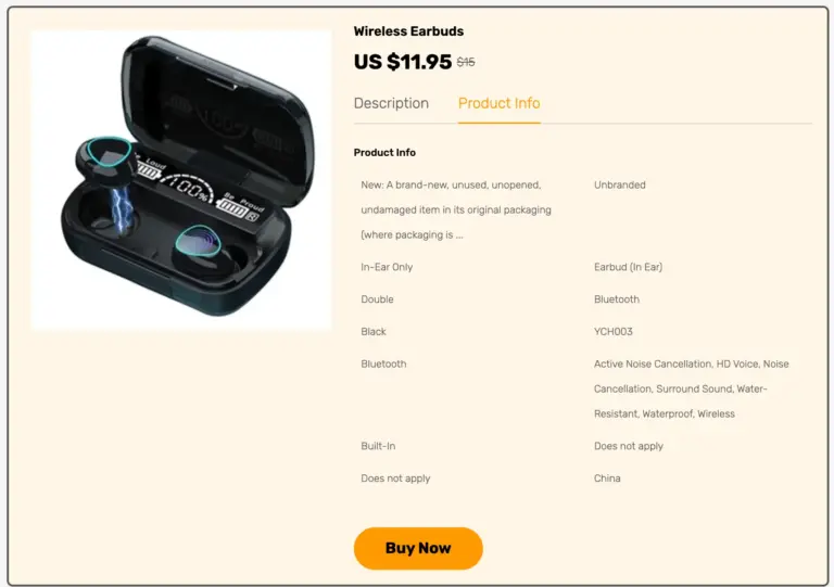 single product template