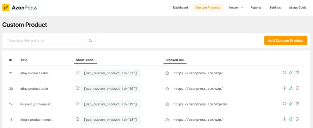 add custom product table